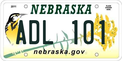 NE license plate ADL101