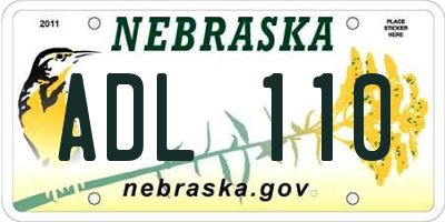 NE license plate ADL110