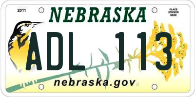 NE license plate ADL113