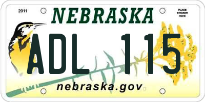 NE license plate ADL115