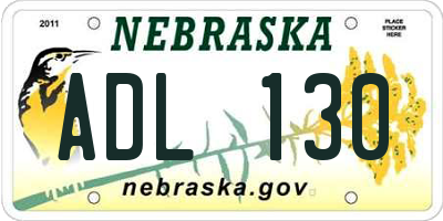 NE license plate ADL130