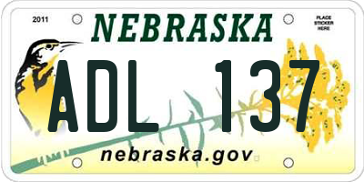 NE license plate ADL137