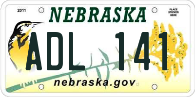 NE license plate ADL141
