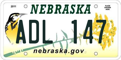 NE license plate ADL147