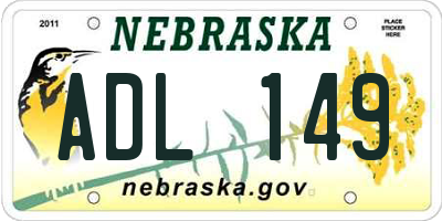 NE license plate ADL149