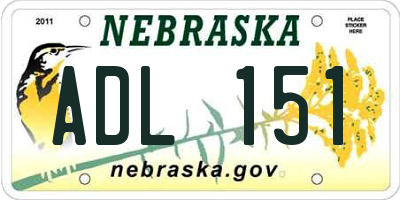 NE license plate ADL151