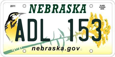 NE license plate ADL153