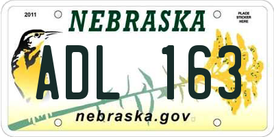 NE license plate ADL163