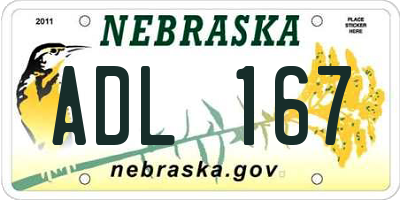 NE license plate ADL167