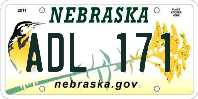 NE license plate ADL171
