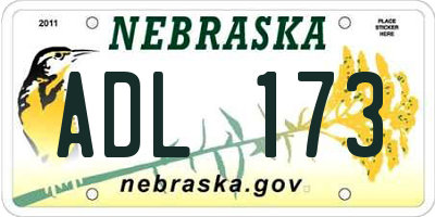 NE license plate ADL173