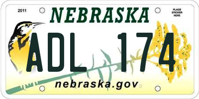 NE license plate ADL174