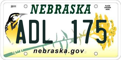 NE license plate ADL175