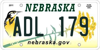 NE license plate ADL179