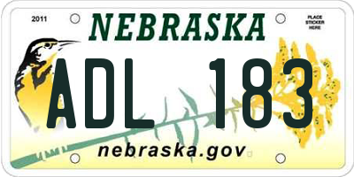NE license plate ADL183