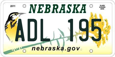 NE license plate ADL195