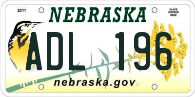 NE license plate ADL196