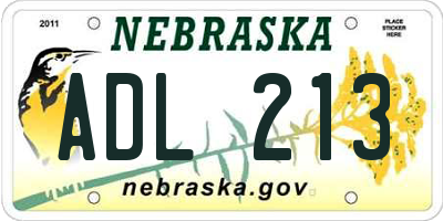 NE license plate ADL213