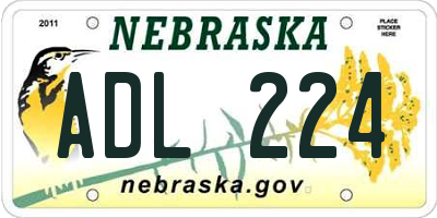 NE license plate ADL224