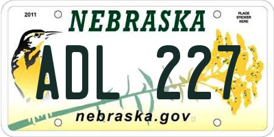 NE license plate ADL227