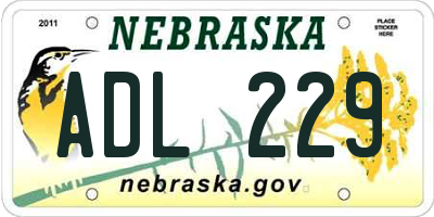 NE license plate ADL229
