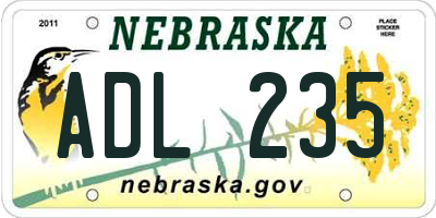 NE license plate ADL235