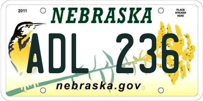 NE license plate ADL236