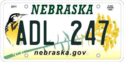 NE license plate ADL247