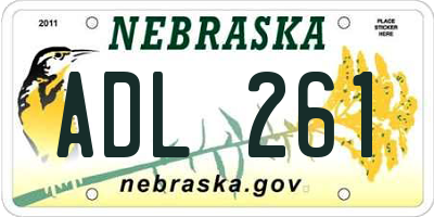 NE license plate ADL261