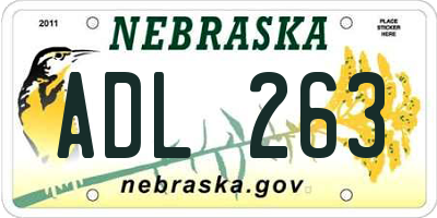 NE license plate ADL263