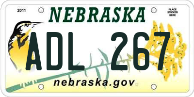 NE license plate ADL267