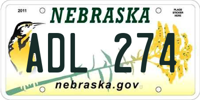 NE license plate ADL274