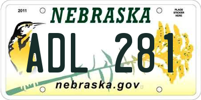 NE license plate ADL281