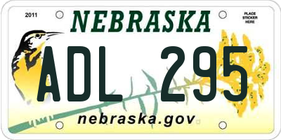 NE license plate ADL295