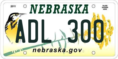NE license plate ADL300