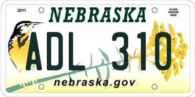 NE license plate ADL310