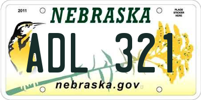 NE license plate ADL321