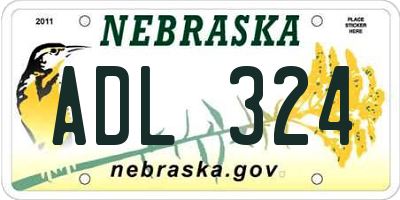 NE license plate ADL324