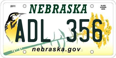 NE license plate ADL356
