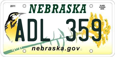 NE license plate ADL359