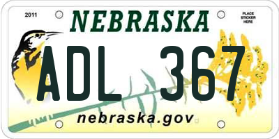 NE license plate ADL367