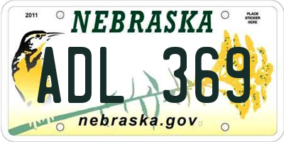 NE license plate ADL369