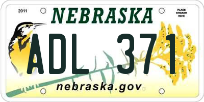 NE license plate ADL371