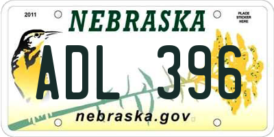NE license plate ADL396
