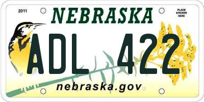 NE license plate ADL422