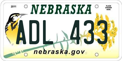 NE license plate ADL433