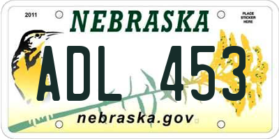 NE license plate ADL453