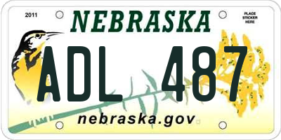 NE license plate ADL487