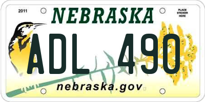 NE license plate ADL490