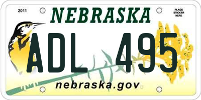 NE license plate ADL495